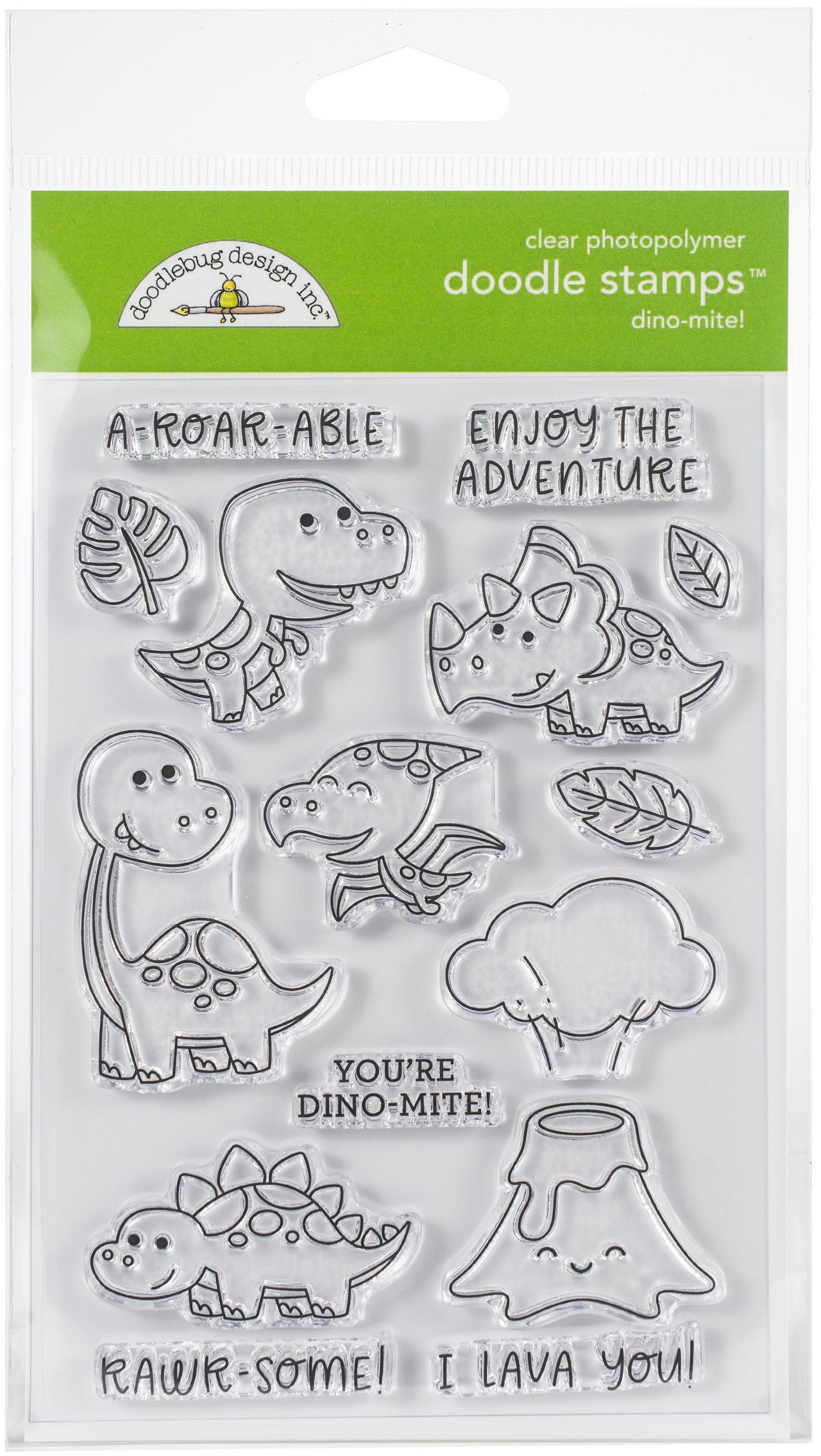 Doodlebug Clear Doodle Stamps - Dino-Mite!