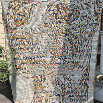 Whippet "Freya" | Dog Mosaic Crochet Blanket