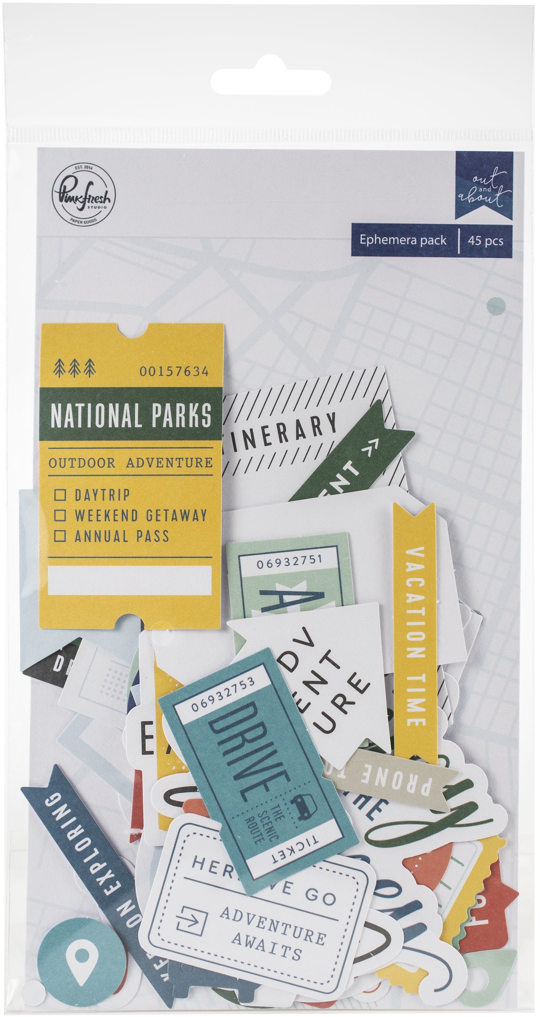 Pinkfresh Studio Pinkfresh Cardstock Die-Cuts 45/Pkg - Out & About