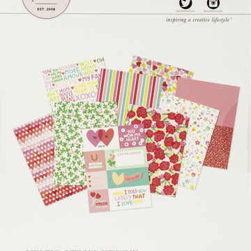 American Crafts Pink Paislee Single-Sided Paper Pad 6"X8" 36/Pkg - Lucky Us, 18 Designs/2 Each