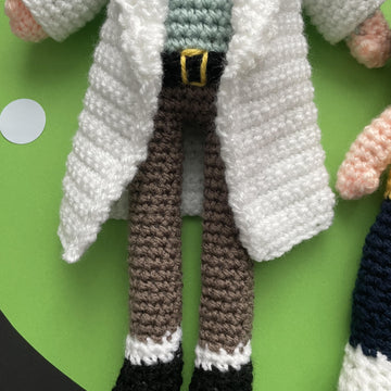 Scientist and Grandson amigurumi