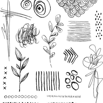 Stampers Anonymous Tim Holtz Cling Stamps 7"X8.5" - Mini Media Marks