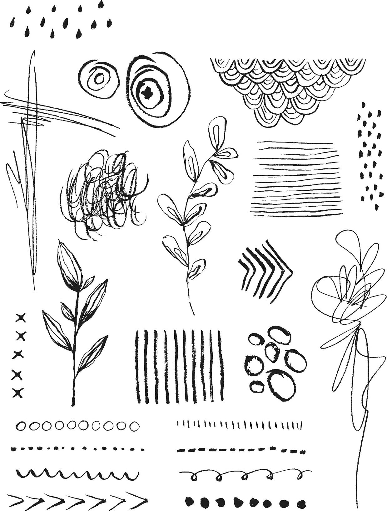 Stampers Anonymous Tim Holtz Cling Stamps 7"X8.5" - Mini Media Marks
