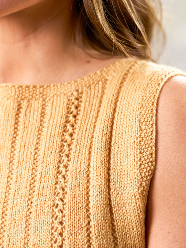 Vienna Textured Tank-Top in West Yorkshire Spinners Solstice 4ply - Downloadable PDF