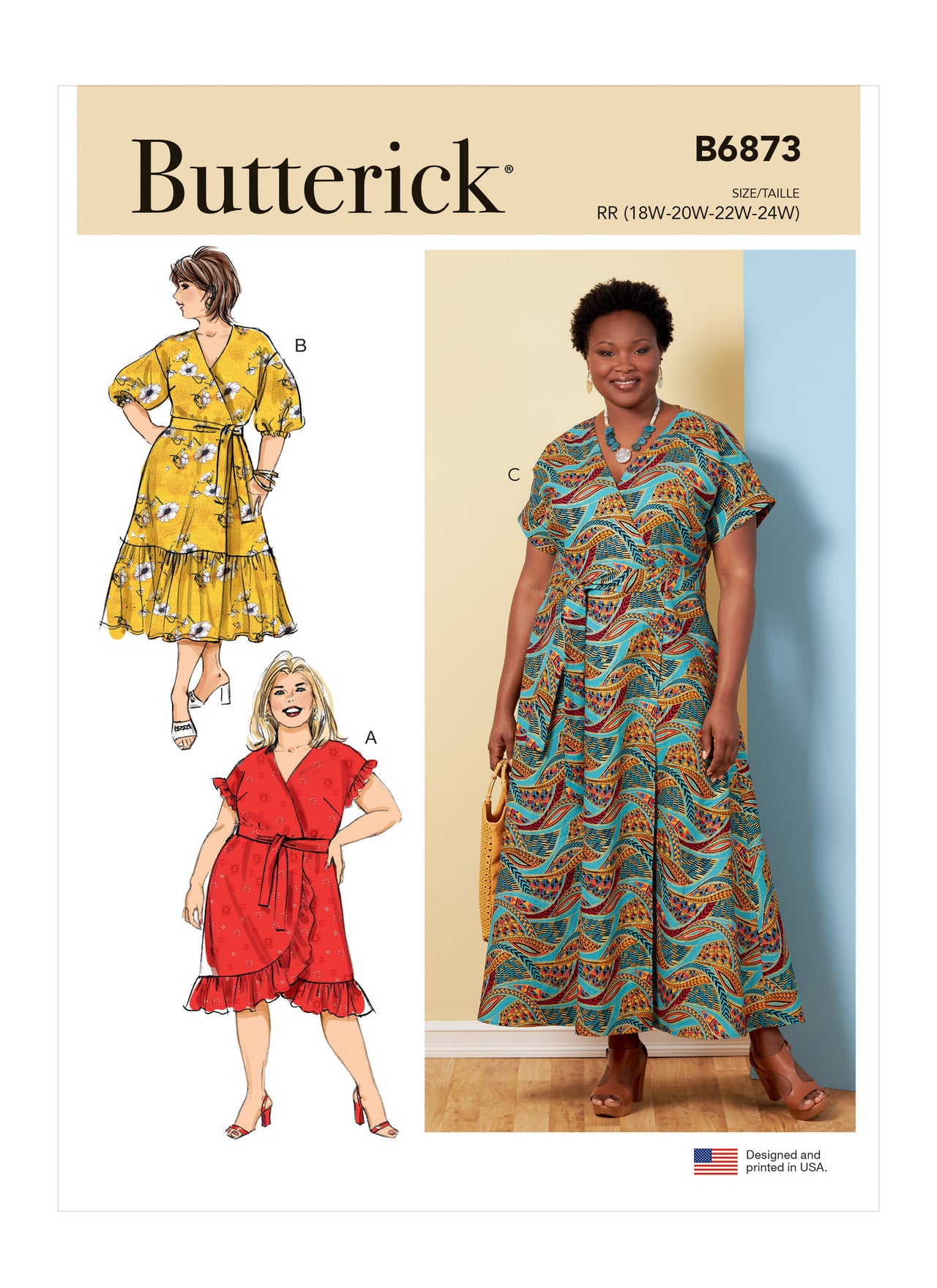 Butterick Women's Dress and Sash B6873 - Sewing Pattern