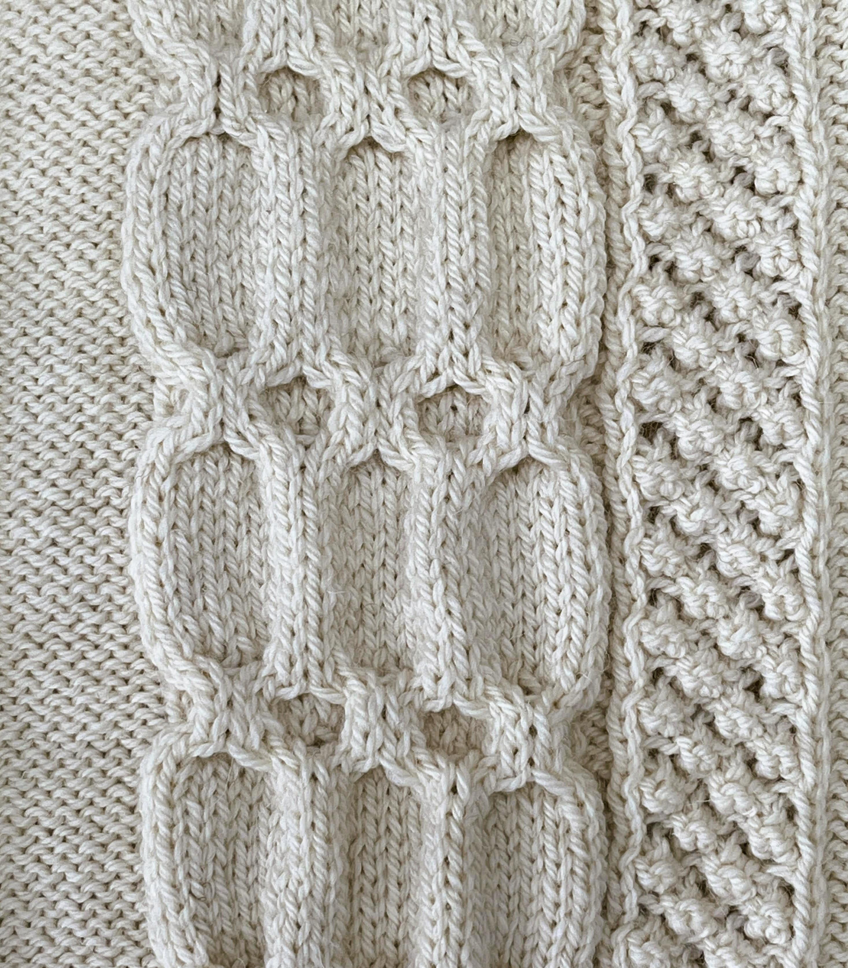 Cardigan with Aran Style Honeycomb Cables