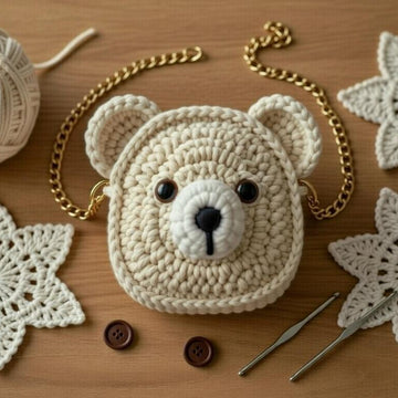 Crochet Bear Bag Pattern PDF + Video Tutorial | Cute Animal Bag