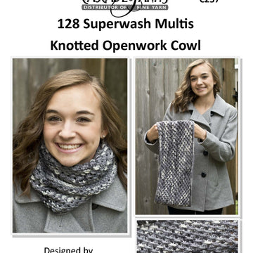 Multis Knotted Openwork Cowl in Cascade Yarns 128 Superwash - C257 - Downloadable PDF