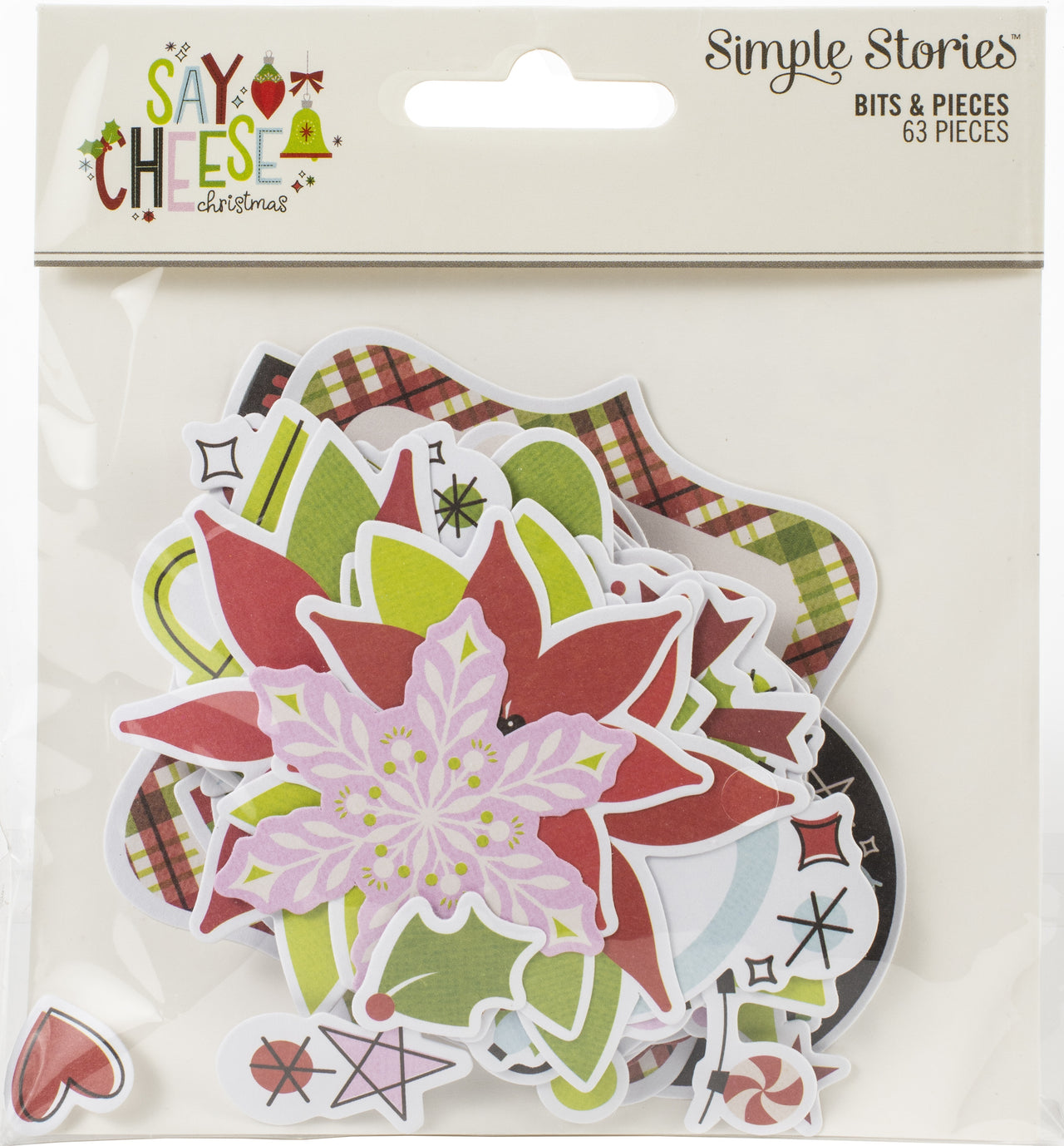 Simple Stories Say Cheese Christmas Bits & Pieces Die-Cuts 63/Pkg - 600428