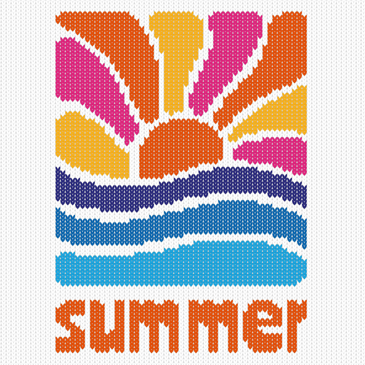 Abstract Retro Sunmmer Sunset Chart