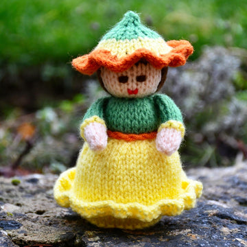 Daffodil Flower Doll Knitting Pattern - Toy Knitting Pattern