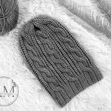 3D cables knit-look beanie