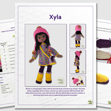 15 inch crochet doll pattern PDF, Small amigurumi doll, Xyla