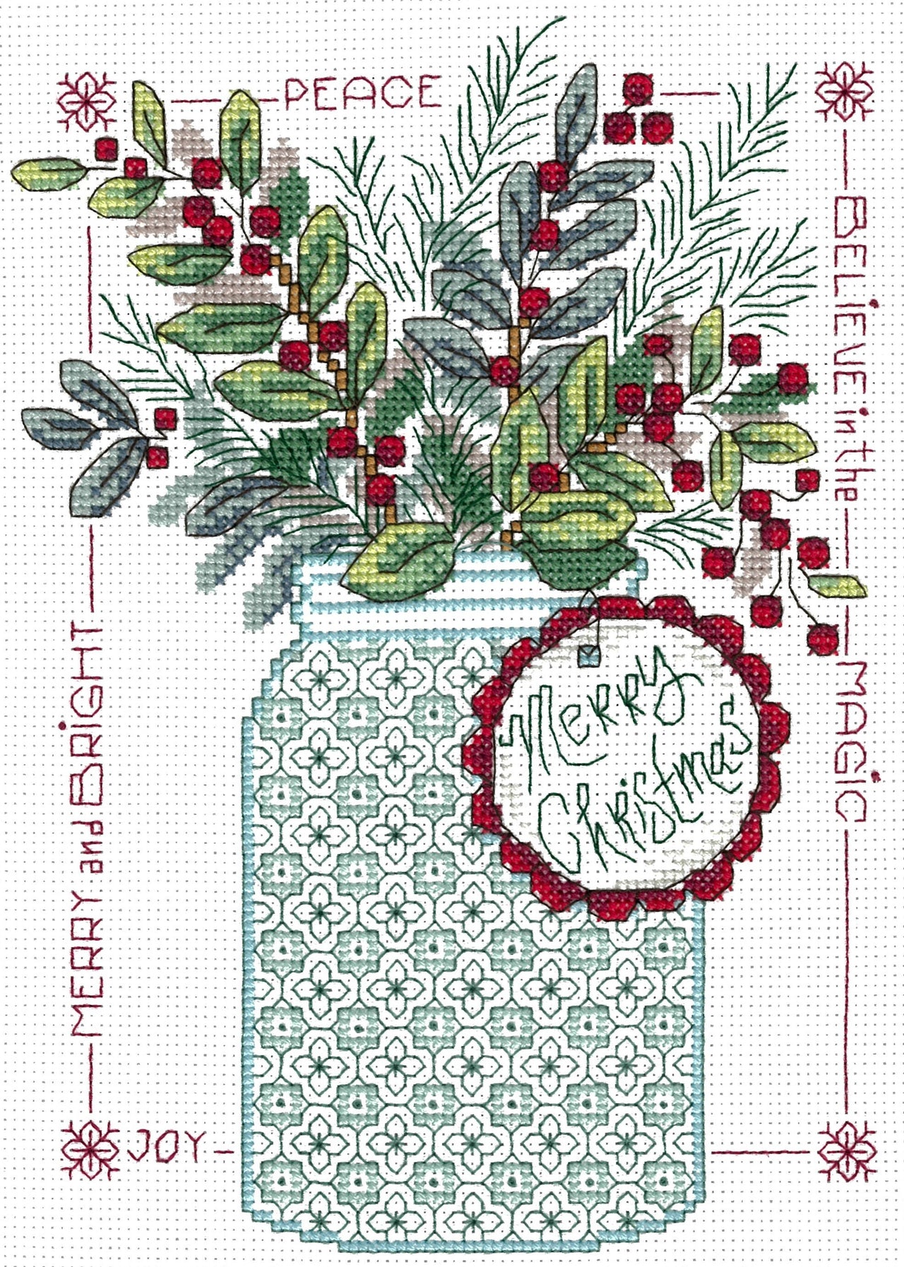 Imaginating Merry Christmas Jar Cross Stitch Kit