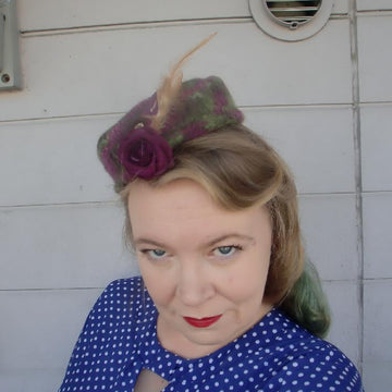 Delia felted pillbox hat