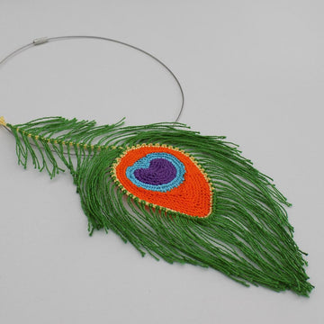 Peacock feather necklace