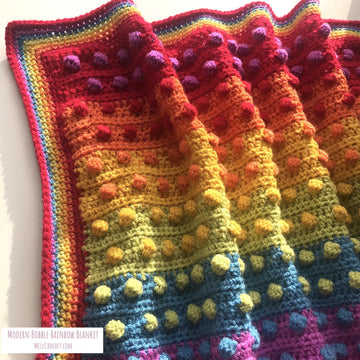 Modern Bobble Rainbow Blanket
