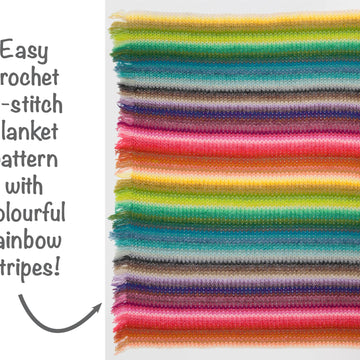 Rainbow V-stitch Stripe Blanket
