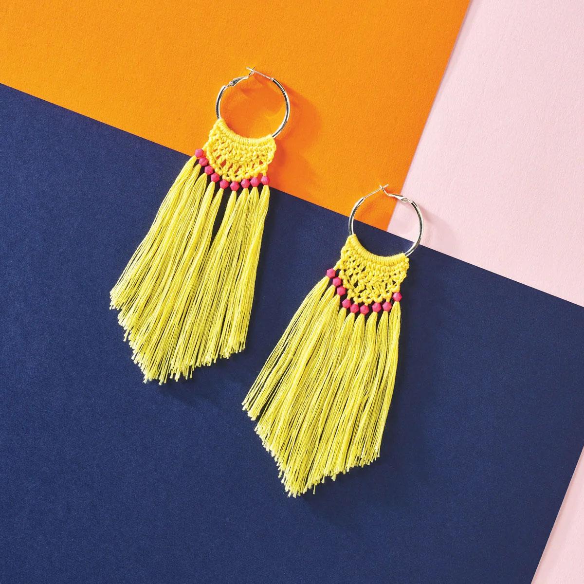 Crochet Tassel Earrings Pattern PDF