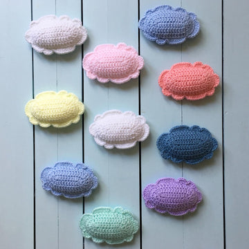 Crochet Stuffed Clouds Pattern: Happy Clouds Baby Banner / Garland