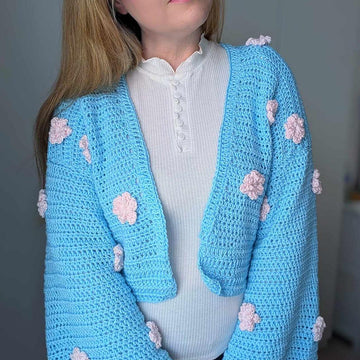 Crochet Cherry Blossom Cardigan Bolero Pattern
