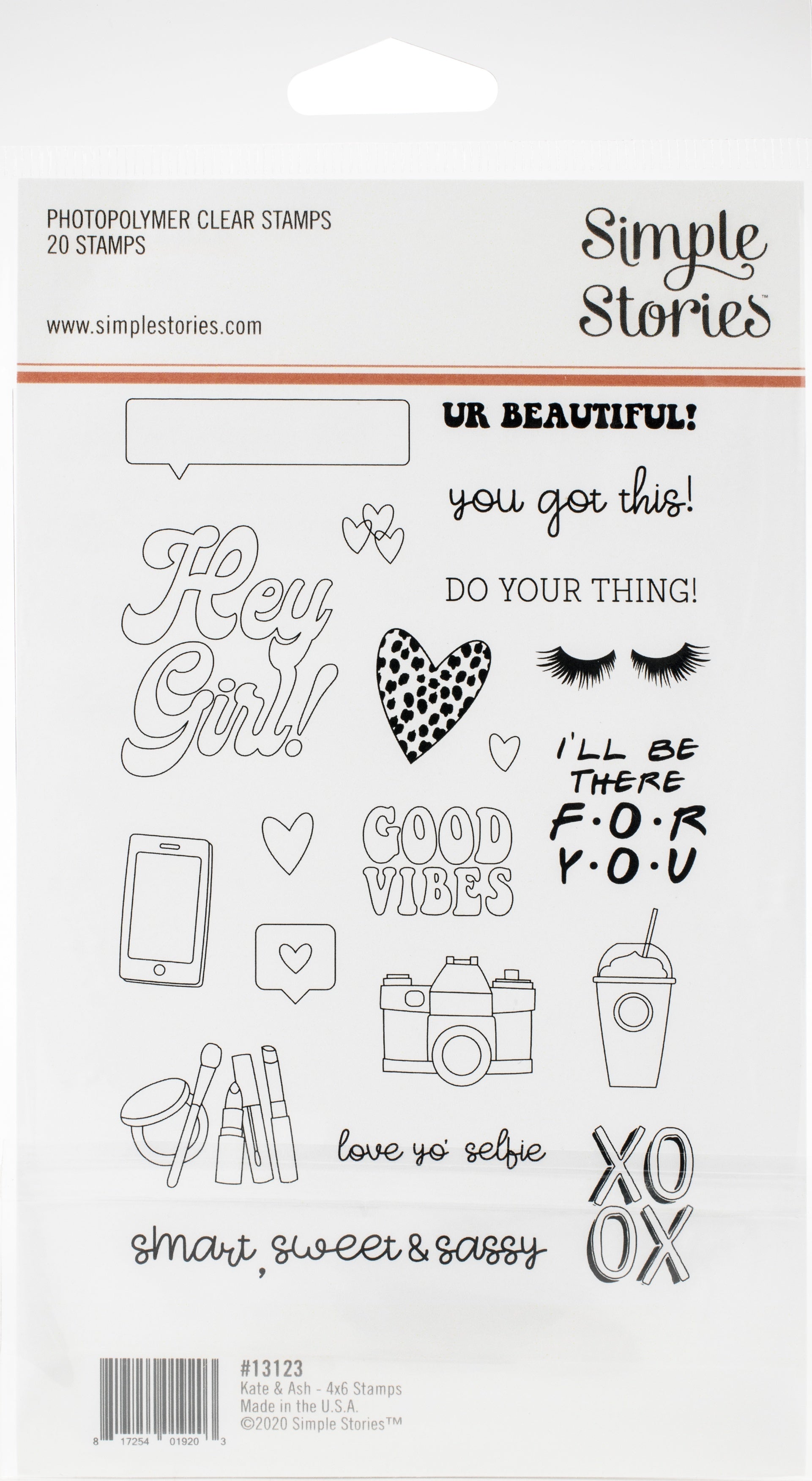 Simple Stories Kate & Ash Photopolymer Clear Stamps - 620046