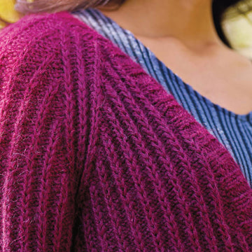 Rhea Ribbed Cardigan in Fable Brushed Aran - Downloadable PDF