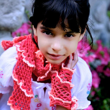 Coral Reef Scarf, Gloves and Pin 3pc Set Crochet