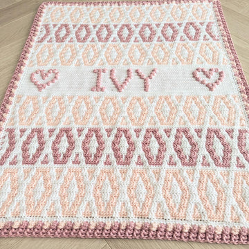 Personalised Inset Mosaic Ivy Crochet Blanket