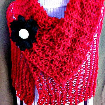 YT Red Beginner Shawl