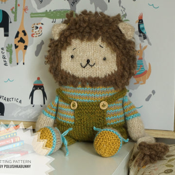 Cute knit lion