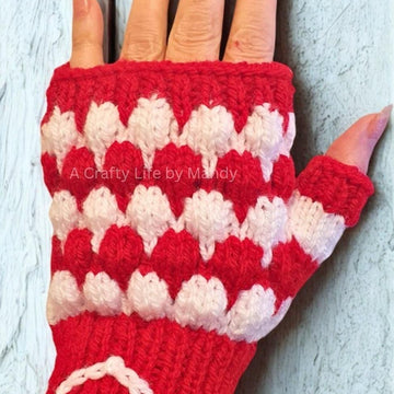 No1 Sweet Heart Fingerless Mittens