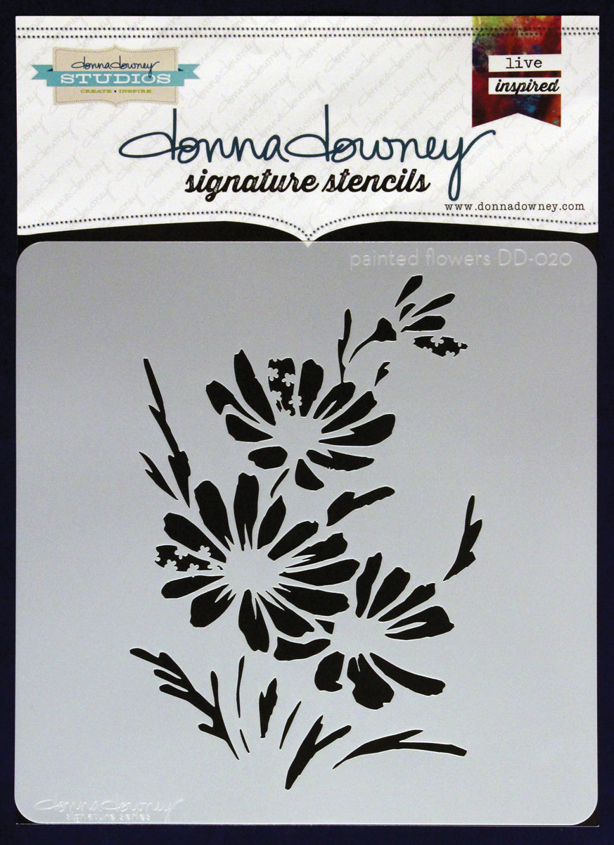Donna Downey Stencils Donna Downey Signature Stencils 8.5"X8.5" - Painted Flowers