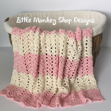 Peek a Boo Chevron Baby Blanket