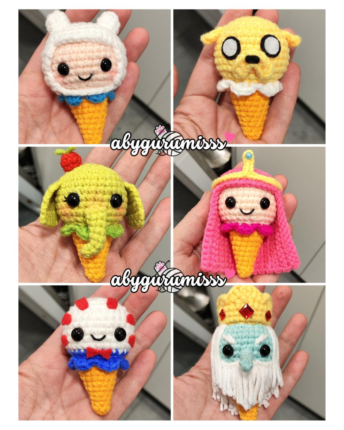 Adventure Time Ice Cream Amigurumi Crochet Pattern – 6 Characters