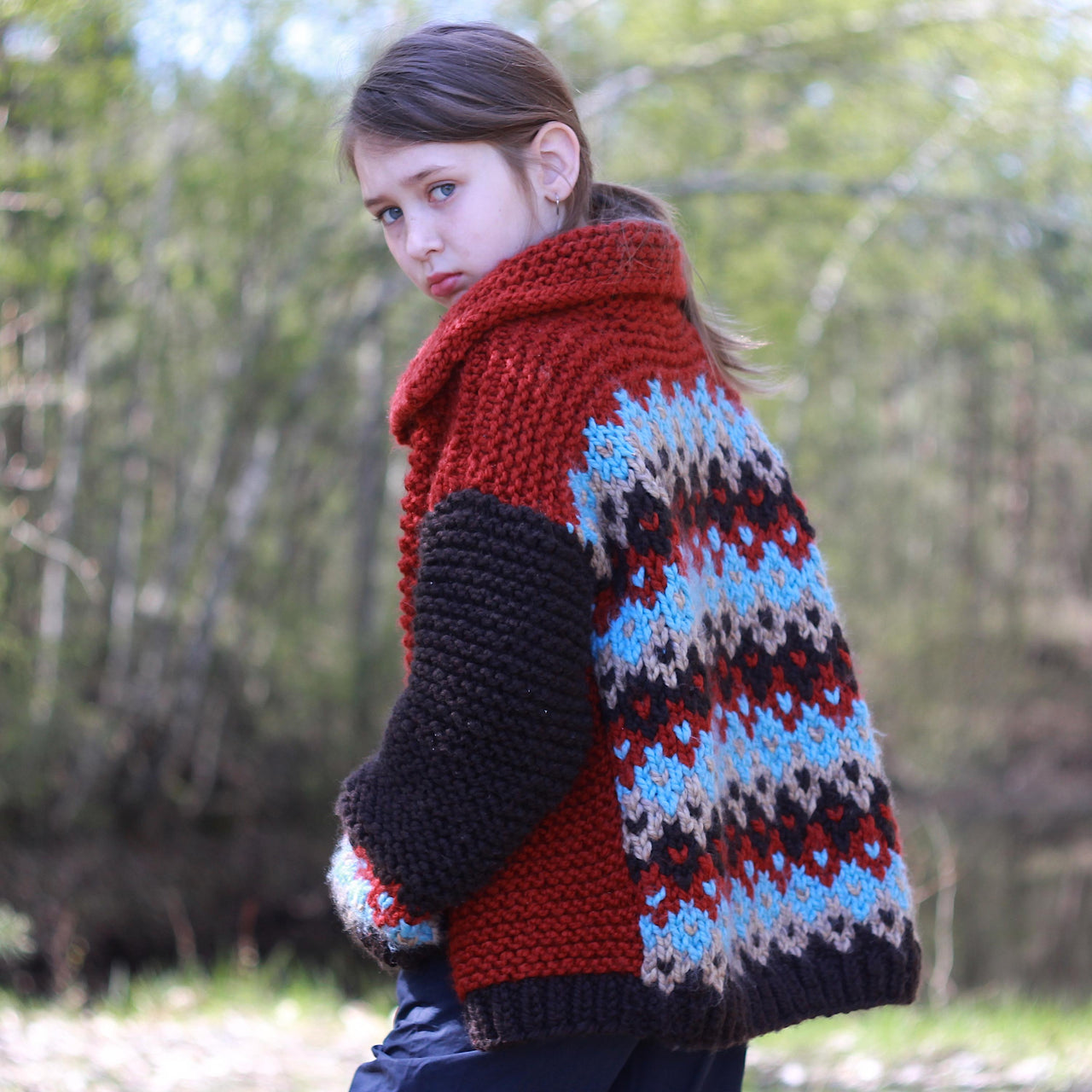 The Leah chunky color blocked cardigan