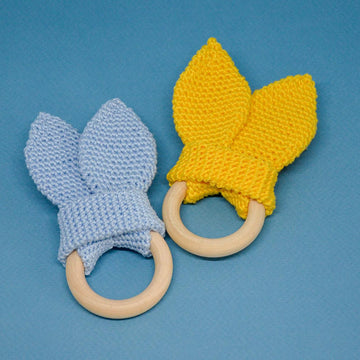 Baby teether with bunny ears