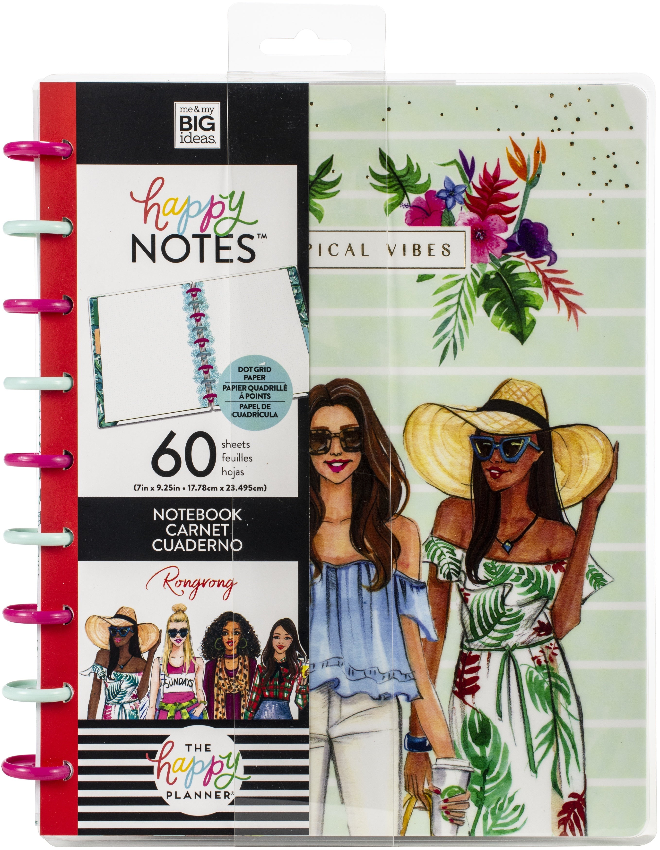 Happy Planner X Rongrong Notebooks W/60 Sheets - Tropical Vibes