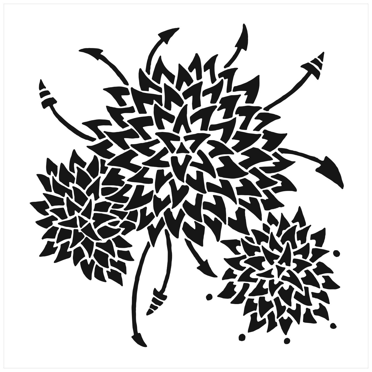 The Crafter's Workshop Crafter's Workshop Template 6"X6" - Dahlia Trio