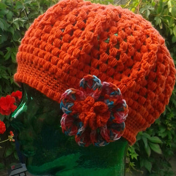 Ladies Puff Stitch Crochet Hat