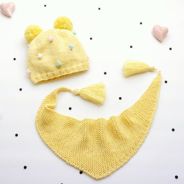 Strickanleitung  - Pünktchen-Mütze & langes Tüchlein - No.191