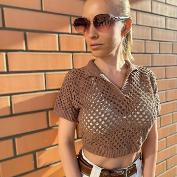 The Polo crochet shirt for woman