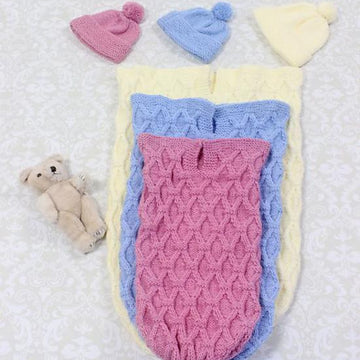 Knitting Pattern for baby cocoon 3 sizes  #170