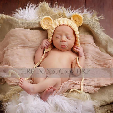 Ribbed Baby Bear Bonnet