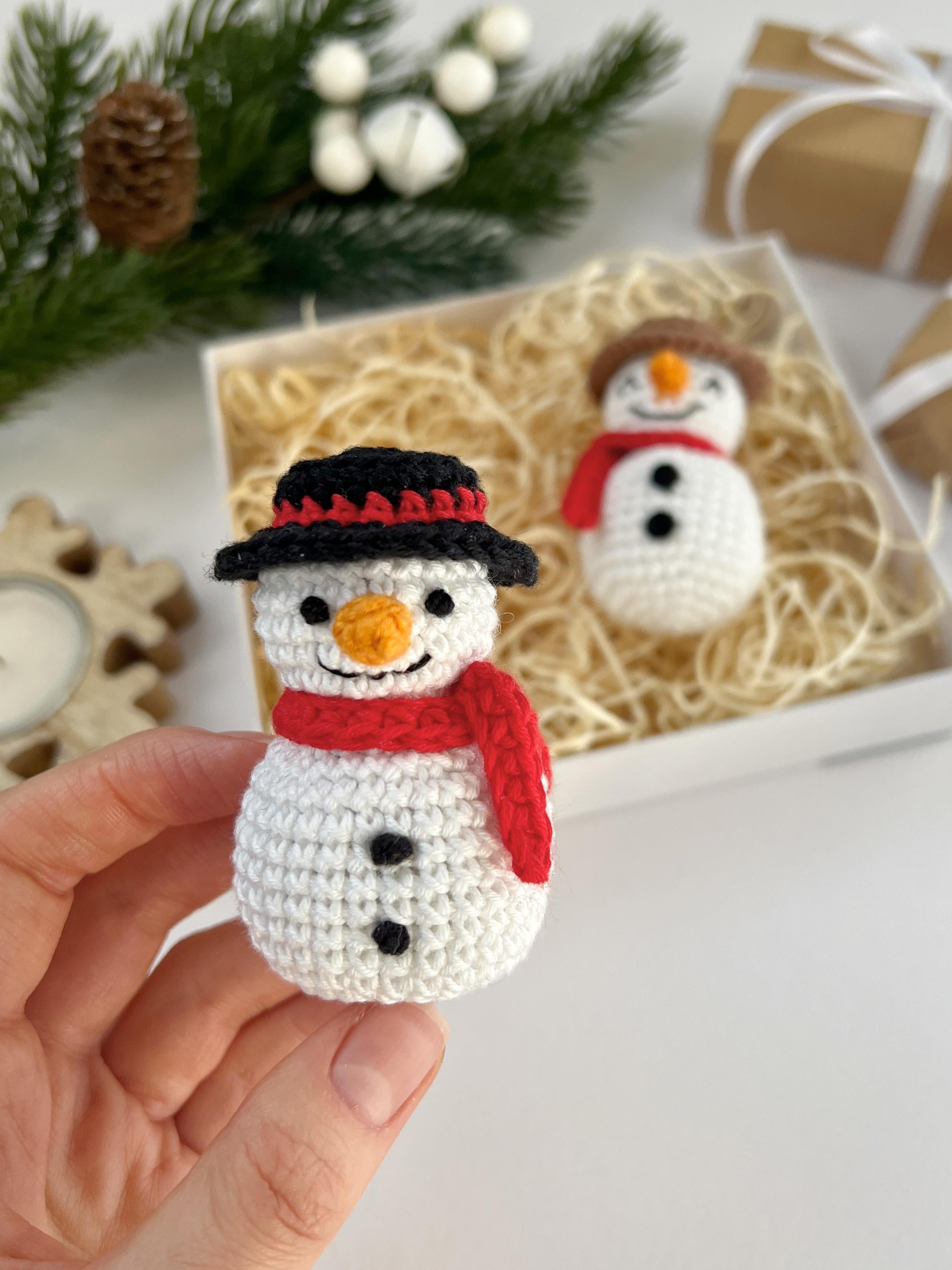 Crochet snowman pattern Christmas ornament Amigurumi snowman decoration