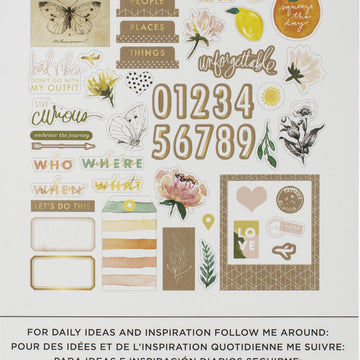 American Crafts Heidi Swapp Storyline Chapters Ephemera Cardstock Die-Cuts - W/Gold Foil Accents