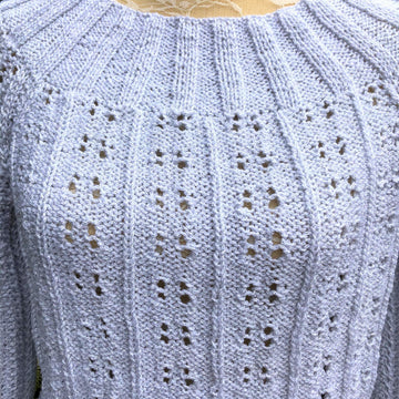 Izzy - Blouson Sweater with Eyelet Patterning