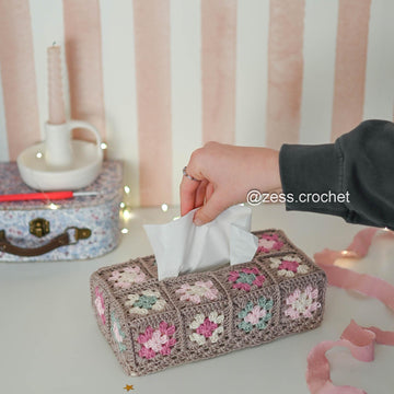 Rectangular Granny Square Tissue Box Cover Crochet Pattern – PDF Download