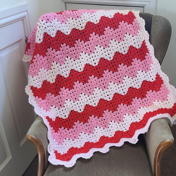 Strawberry Ripple Baby Blanket Afghan