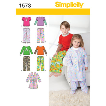 Simplicity Toddlers' and Child's Loungewear 1573 - Sewing Pattern